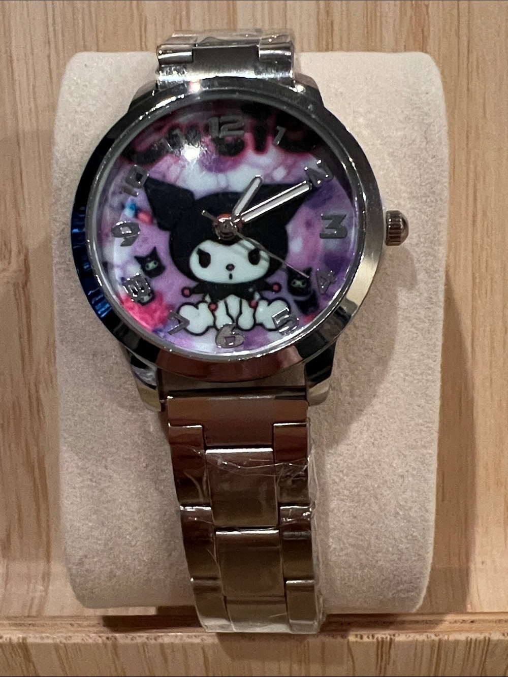 Kuromi Silver Tone Watch with Purple Dial NIB
